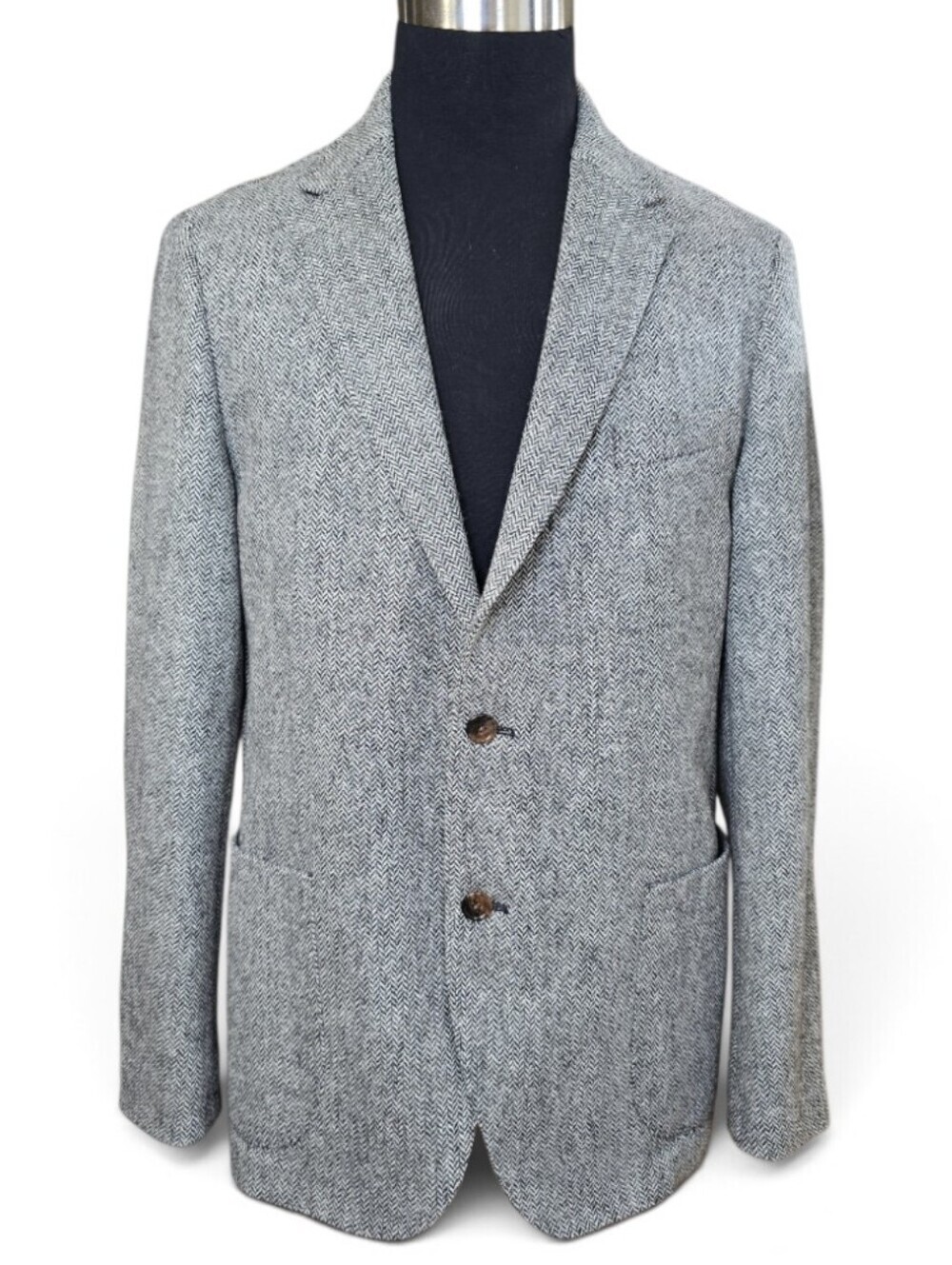 J.McLaughlin Lisbon Blazer 42R 100% Lambswool Herringbone Sport Coat